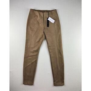 Tahari Faux Leather Light Camel Pants Size Extra Small NWT